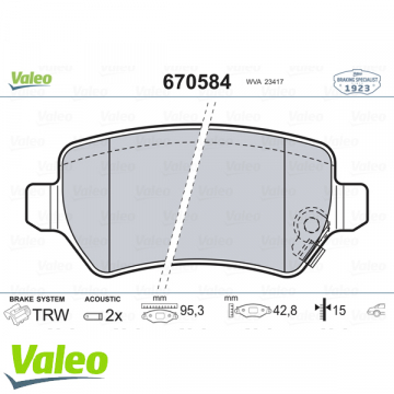 ARKA BALATA ASTRA G 98 ASTRA H 05 MERIVA 03 ZAFIRA 00 COMBO 02 Marka : VALEO