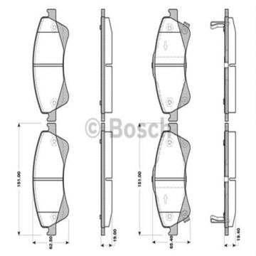 ÖN BALATA AURIS-COROLLA 2.0D4D-2.2D-1.4D4D 07 AVENSIS-VERSO 1.6-1.8-2.0-2.0D4D 09 0986TB3086 Marka : BOSCH