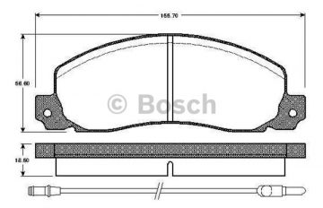 0986TB2554-ÖN BALATA TRAFIC EM. 1.4-1.6-1.7-2.0 80-97 56.6x155.7x18.5 GDB344/GDB1407 Marka : BOSCH