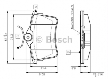 0986TB3091 ARKA BALATA P308 SW 1.4 16V-1.6 16V-2.0-1.6 HDI-2.0 HDI 07 PARTNER TEPEE- BERLINGO 1.6-1.6 HDI 08 Marka : BOSCH