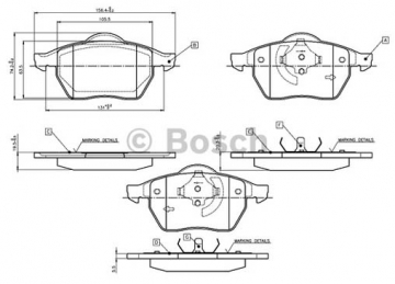 ÖN BALATA FİŞLİ P406 2.0-2.1 TD 94-04 306 GTİ 93-01 XANTIA XM 0986TB2035 Marka : BOSCH