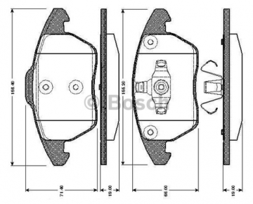 ÖN BALATA P307 10/03 207 1.6 07 308 07 3008 09 P5008 C4 04 0986TB2950-0986TB2859 Marka : BOSCH
