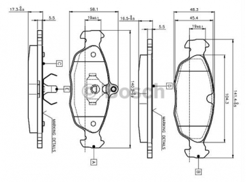 ÖN BALATA ASTRA F-CORSA A B -VECTRA A -TIGRA- 94-00 COMBO 1.4-1.6i-1.7 D 92-00 0986TB2021 Marka : BOSCH
