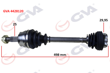 KOMPLE AKS SAĞ MİL SİZ AKS LALE SİZ GRANDE PUNTO 1.3 MJT 75HP 497mm Marka : GVA