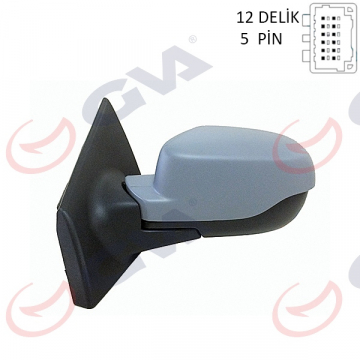 DIŞ DİKİZ AYNASI ELEKTRİKLİ SOL CLIO III HB 09 ISITMALI ASTARLI ASFERİKLİ CAM 5 FİŞ VM-6135EHPAL Marka : GVA