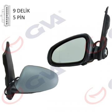 DIŞ DİKİZ AYNASI ELEKTRİKLİ SOL ASTRA J 09-14 ISITMALI ASTARLI ASFERİK VM-973EHPAL Marka : GVA