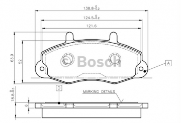 0986TB2019 ÖN BALATA FORD TRANSİT T12 2.0-2.5DI-2.5TD-2.5TDİ 88-03.00 ÇAP 138.8- 64 -18.8 Marka : BOSCH
