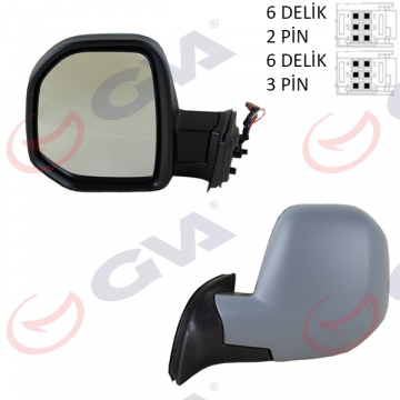 DIŞ DİKİZ AYNASI ELEKTRİKLİ SOL PARTNER-BERLINGO 08 ASTARLI SENSÖRLÜ VM-6118EHPL Marka : GVA
