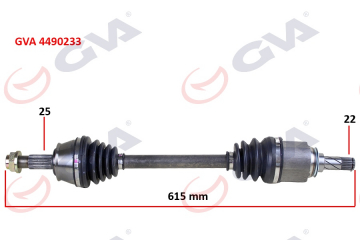 KOMPLE AKS SOL CORSA D 1.3 CDTI 06 DTJ 615mm Marka : GVA