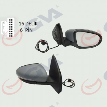 DIŞ DİKİZ AYNASI ELEKTRİKLİ SAĞ ISITMALI GOLF 6 2009-2013 ASTARLI SİNYALLİ VM-6197EHPR Marka : GVA