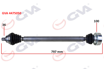 KOMPLE AKS SAĞ GOLF 5/6-A3-LEON-OCTAVIA 1.6 102 hp MAN. 797mm Marka : GVA
