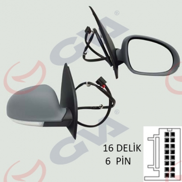 DIŞ DİKİZ AYNASI ELEKTRİKLİ SİNYALLİ SAĞ GOLF5 2004-2009 ASTARLI VM-197EHPR Marka : GVA