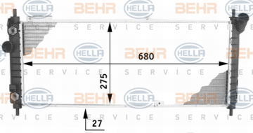RADYATÖR CORSA B-TIGRA 1.2-1.4 16V-1.6 16V AC KLİMASIZ OTOM 680x275x27 Marka : BEHR