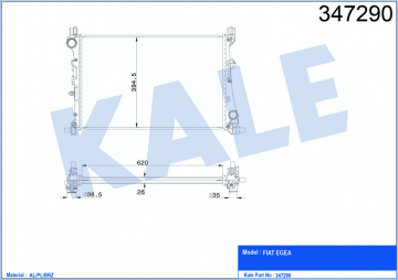 RADYATÖR FIAT EGEA 1.3-1.6 MULTİJET-1.4 AL-PL-BRZ Marka : KALE