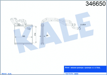 KALORİFER RADYATÖRÜ NISSAN QASHQAI-QASHQAI II-X-TRAIL Marka : KALE