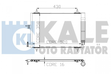 KLİMA KONDENSERİ PARTNER 02 BERLINGO 02 XSARA 00-05 1.9D-2.0HDI 530x362 Marka : KALE