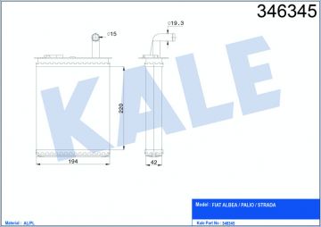 KALORİFER RADYATÖRÜ BRAZİNG PALIO MUSLUKLU 233x195x32 Marka : KALE