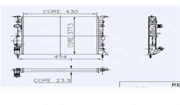 RADYATÖR CLIO II-LOGAN 04 KNG 01 MGN 96 1.4-1.61.5D-1.9 KLİMASIZ MEK 430x377.5x23 2 SIRA AL PL Marka : KALE