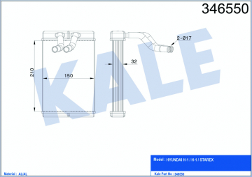 KALORİFER RDAYATÖRÜ BRAZİNG STAREX 210x165x42 Marka : KALE