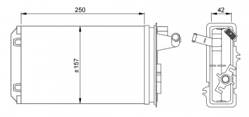 KALORİFER RADYATÖRÜ TMPR-TİPO-145 95-01 146 94-01 155 92-97 250x158x42 2 SIRA AL PL SİSTEM Marka : KALE