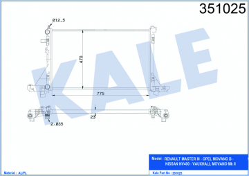 RADYATÖR MASTER III-MOVANO B-NV400 2.3CDTI 10- Marka : KALE