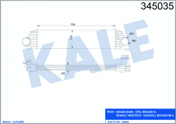 TURBO RADYATÖRÜ INTERCOOLER MASTER III 2.3 DCİ 10 AL/PL/BRZ Marka : KALE