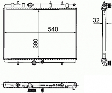 RADYATÖR 307-407-C4-C5-BERLINGO-PARTNER1.6-1.8-2.0 HDİ AC KLİMASIZ MEK 540x380x32 Marka : KALE