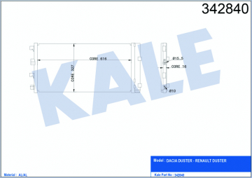KLİMA KONDENSERİ DACIA DUSTER AL-AL Marka : KALE