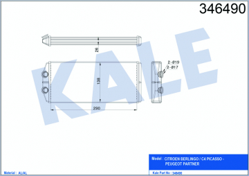 KALORİFER RADYATÖRÜ 407 04 C5-C6 290X129X26 Marka : KALE