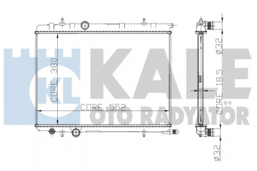 RADYATÖR BRAZİNG KALIN TİP PEUGEOT 206 1.6İ-1.4HDI 98 380X538X26 MEK. Marka : KALE