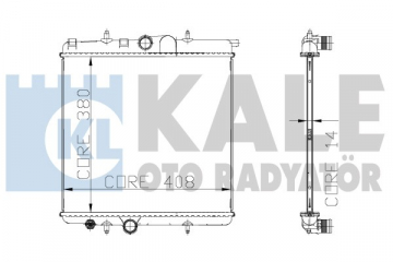 RADYATÖR 206 98 1.0-1.4-1.6 16V MEK KLİMASIZ 415x380x25 Marka : KALE