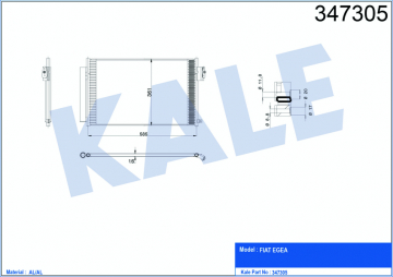 KLİMA KONDENSERİ EGEA-FIAT 500 1.4 AL-PL-BRZ 2015 Marka : KALE