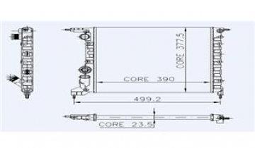 RADYATÖR CLIO 91-98 R19 94-95 1.2-1.4 E7F.7.06 MEK AC 390x377.5x23. 2 SIRA AL PL SİSTEM Marka : KALE