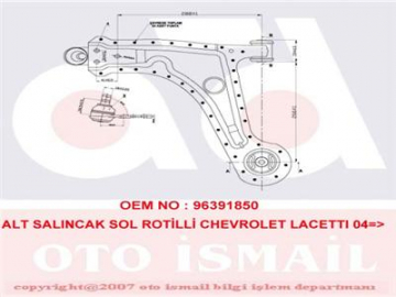 ALT SALINCAK SOL ROTİLLİ CHEVROLET LACETTI-NUBIRA 05 DAEWOO LACETTI-NUBIRA 04 Marka : KAPIMSAN