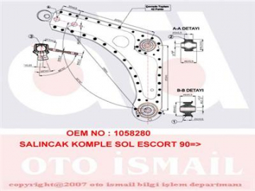 ALT SALINCAK KOMPLE SOL ESCORT V-VI-VII 1.3-1.4-1.6-1.8 90-98 Marka : KAPIMSAN