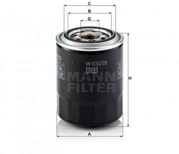 YAĞ FİLTRESİ H100 2.5 TCI-STAREX 97- 2.5 TDCI - H1 01- 2.5 CRDI W933.4 Marka : MANN