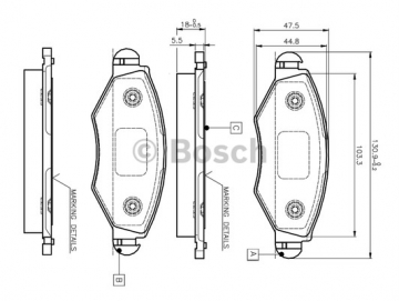 ÖN BALATA P206 1.4 1.6 09/98 P306 1.4 1.6 5/93 0986TB2316 Marka : BOSCH
