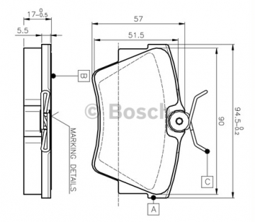 0986TB2290 ARKA BALATA TRAFIC 3.01 06 14 VIVARO 8.01 06 14 PRIMASTAR 01 06 Marka : BOSCH