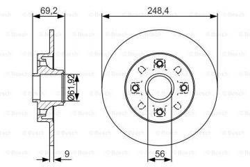 ARKA FREN AYNASI ADET C4-P207-P307 1.4 16V-1.6 16V-1.6HDI-2.0 16V-2.0 04 Marka : BOSCH