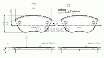 0986TB2961 ÖN BALATA DOBLO 1.3-1.9JTD 07 G.PUNTO 1.3 MJT 05 STILO 05 LINEA 07 BRAVO 07 IDEA 1 FİŞ Marka : BOSCH