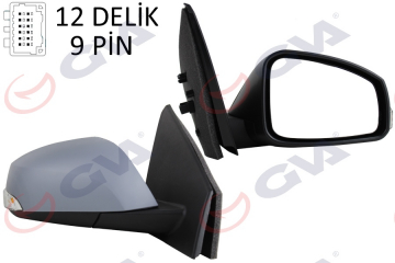 DIŞ DİKİZ AYNASI SAĞ FLUENCE 10 ELEKTRİKLİ ISITMALI SİNYALLİ ASTARLI KONVEKS VM-6141EHPR Marka : GVA