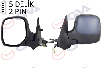 DIŞ DİKİZ AYNASI SOL BERLINGO-PARTNER 97 MEKANİK ISITMALI KONVEKS ASTARLI 2 FİŞ VM-118NPL Marka : GVA