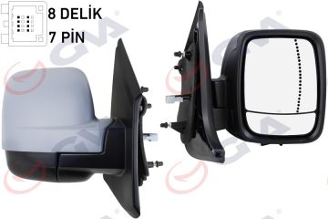 DIŞ DİKİZ AYNASI SAĞ TRAFIC-VİVARO 14 ELEKTRİKLİ ISITMALI SENSÖRLÜ ASTARLI ASFERİK 6 FİŞ VM-976EHPSAR Marka : GVA