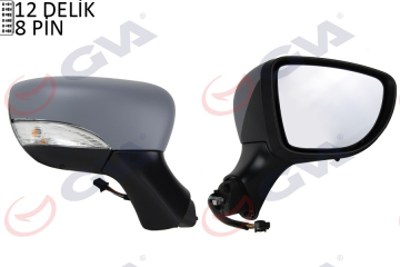 DIŞ DİKİZ AYNASI SAĞ CLIO 12 ELEKTRİKLİ ISITMALI ASTARLI SİNYALLİ SENSÖRLÜ KONVEKS VM-6126EHPSR Marka : GVA