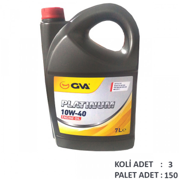 MOTOR YAĞI 10W40 7 LT PLATINUM YARI SENTETİK API SL/CF Marka : GVA