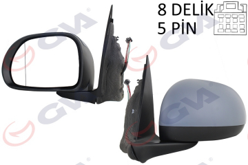 DIŞ DİKİZ AYNASI SOL 500 12 ELEKTRİKLİ ISITMALI ASTARLI ASFERİK VM-670EHPAL Marka : GVA