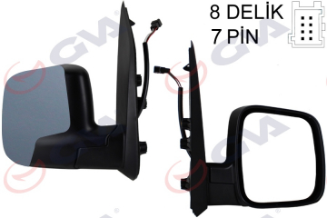 DIŞ DİKİZ AYNASI SAĞ FIORINO-BIPPER-NEMO 07 ELEKTRİKLİ ISITMALI SENSÖRLÜ ASTARLI KONVEKS 7 FİŞ VM-6115EHPSR Marka : GVA