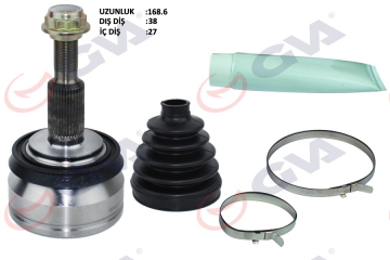 AKS KAFASI DIŞ ÖN TRANSPORTER T5 1.9 TDI 04-10 AXB 38x27x63 168.5mm Marka : GVA