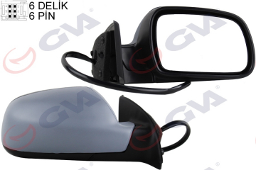 DIŞ DİKİZ AYNASI SAĞ 307 02 ELEKTRİKLİ ISITMALI ASTARLI SENSÖRLÜ KONVEKS 6 FİŞ VM-207EHPSR Marka : GVA