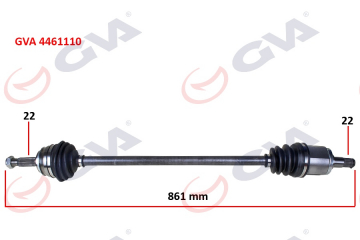 KOMPLE AKS SAĞ SKODA FAVORIT 1.3 89-94 865mm Marka : GVA